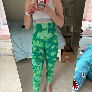 Vibrant Green Tie-Dye Women's Leggings